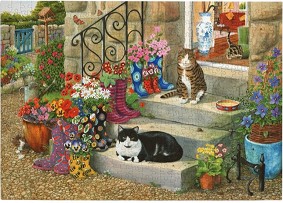 Чизми и котки - Пъзел от колекцията Big 500 на Трейси Хол — The House of Puzzles HP0364