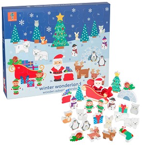 Адвент календар Весела Коледа - Orange Tree Toys - Дървени фигурки изненада — OTTAD848