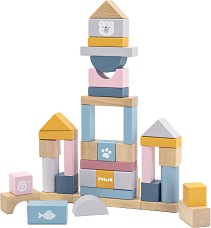 Детски дървен конструктор - Viga Toys - От 60 части от серията PolarB — 44010