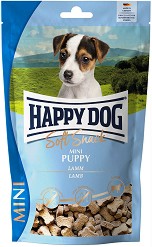 Лакомства за кучета с чувствително храносмилане Happy Dog Mini Puppy - 100 г, с агнешко, от серията Soft Snack, от 6 седмици до 1 година