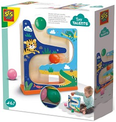 Дървена писта роли Диви животни - SES Creative - С 3 топки от серията Tiny Talents