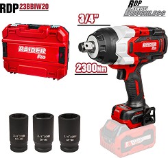 Акумулаторен ударен гайковерт 20V Raider Solo RDP-23BBIW20 - С куфар, без батерия и зарядно от серията Pro