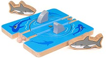 Дървена релса за влакче с акули - Bigjigs Toys - От серията Rails — BJT176