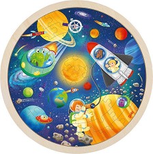 Космос - Дървен пъзел от 57 части в рамка — Goki 57365