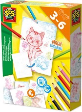 Оцвети картинки на животни - SES Creative - Творчески комплект — 14051