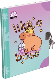 Таен дневник с ключ Lizzy Card - 14,5 × 20,2 см, с редове и катинарче