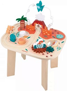 Дървена активна маса за игра динозаври - Janod - От серията Dino — J05825
