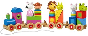 Дървено влакче низанка за дърпане - Orange Tree Toys - От серията Animals Collection — OTT08281