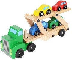 Дървен камион-влекач с колички - Iso Trade — KRU22698