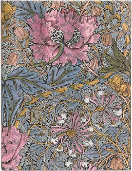 Тефтер Paperblanks Pink Honeysuckle - 18 × 23 см, с редове от колекцията William Morris