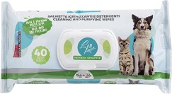 Мокри кърпички за домашни любимци Leopet Refresh Sensitive - 40 броя, с алое вера и копринени протеини