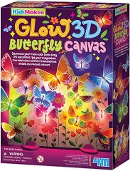 Направи сам 3D светещо пано с пеперуди - 4М - Творчески комплект от серията Kidz Maker — 4M 4m-04796