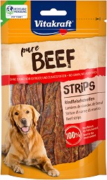 Лакомства за кучета Vitakraft Pure Strips - 80 г, с говеждо