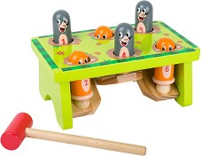 Дървена игра с чукче Small Foot - Къртица