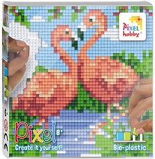 Мозайка с пиксели Фламинго - Pixelhobby - Творчески комплект — 44002