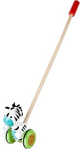 Дървена играчка за бутане Зебра - Pino — 7166-7