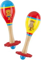 Дървени маракаси Лъв и маймунка - Orange Tree Toys — OTT14519