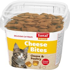 Лакомства за котки Sanal Bites - 75 г, със сирене