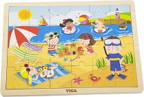 Лято - Дървен пъзел от 24 части в подложка — Viga Toys 51270