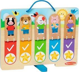 Дървена таблица с ежедневен график - Melissa & Doug - Образователен комплект — 50893