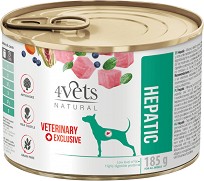 Консерва за кучета с чернодробни проблеми 4Vets Natural Hepatic - 185 г