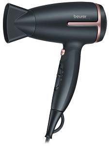 Сешоар Beurer HC 25, 1600 W, Сгъваема дръжка, Йонизация, 2 температурни настройки, Студен въздух, Черен/Бронз