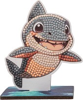Декорирай сам фигурка на Акула - Craft Buddy - Творчески комплект от серията Crystal Art