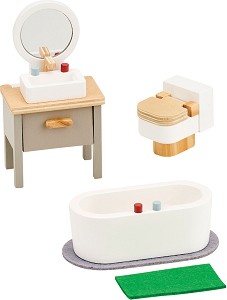 Дървени мебели за баня - Lelin Toys - 5 части — L50267