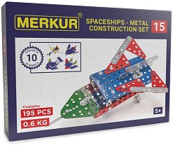 Метален конструктор Космически кораб 10 в 1 - Merkur - 195 части — 1556_015