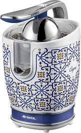 Цитрус преса Ariete Capri JUICER 0413/0C, 85W, Метално тяло, Безшумна работа, 2 приставки, Бял/син