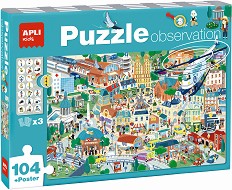 Град - Пъзел-игра от 104 части + плакат — Apli Kids 18820