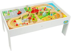 Дървена маса за влакчета - Bigjigs Toys - От серията Rails — BJT550