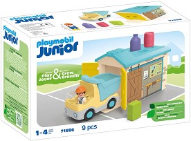 Playmobil Junior - Строителен камион с гараж — 71686