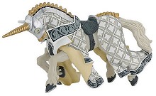Фигурка на конят на рицар Еднорог Papo - От серията Рицари — 39916