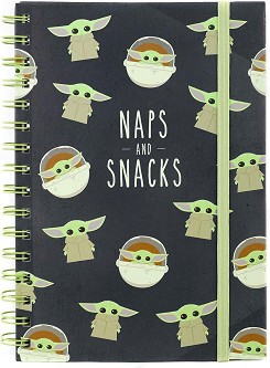 Тетрадка със спирала с широки редове Naps and Snacks - Формат A5 с 80 листа