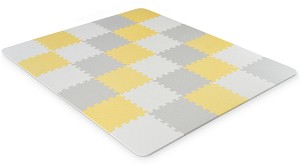 Gray and Yellow - Детски пъзел-килим от 30 меки части — KinderKraft
