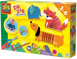 Създай сам зиг-заг оригами животни - SES Creative - Творчески комплект — 14026