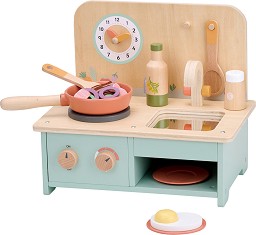 Дървена настолна кухня - Lelin Toys - 32 / 27.7 / 20 cm — L40326