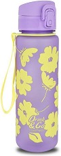 Детска пластмасова бутилка Cool Pack Brisk - С вместимост 600 ml от серията Flores Lila — Z16913