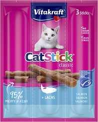 Лакомства за котки Vitakraft Cat Stick - 18 г, със сьомга, от серията Classic