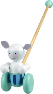 Дървена играчка за бутане Овчица - Orange Tree Toys - От серията Farm Animals Collection — OTT02056