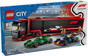 LEGO City - Камион от F1 с коли RB20 и AMR24 - Детски конструктор — 60445