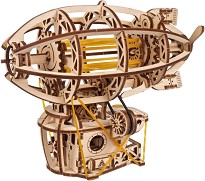 Дирижабъл Steampunk Airship - Механичен 3D дървен пъзел от 170 части — Ugears U-70226