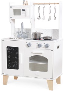 Детска дървена кухня с аксесоари - Viga Toys - Със звук и светлина от серията PolarB — 44081