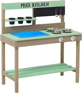 Детска дървена кухня Mud Kitchen - Ginger Home - С прибори и аксесоари — 2424