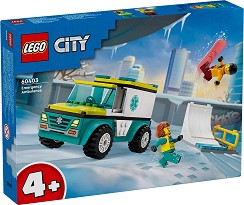 LEGO City - Линейка за спешна помощ и сноубордист - Детски конструктор — 60403