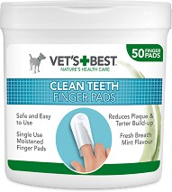 Дентални кърпички за кучета Vet's Best Clean Teeth Finger Pads - 50 броя