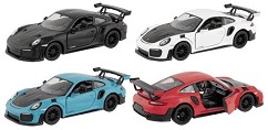 Метална количка Porsche 911 - Goki - С отварящи се врати и pull-back механизъм — 12292