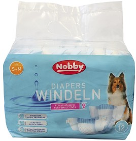 Пелени за женски кучета Nobby S / M - 12 броя, от 28 до 40 см