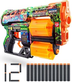 Детски бластер Skins Dread - Zuru - С 12 меки стрелички от серията X-Shot — 36517